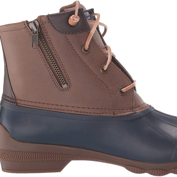 Sperry Women’s Syren Gulf Waterproof Lace Up Duck Boots Tan Navy, Size 10 - Picture 9 of 12